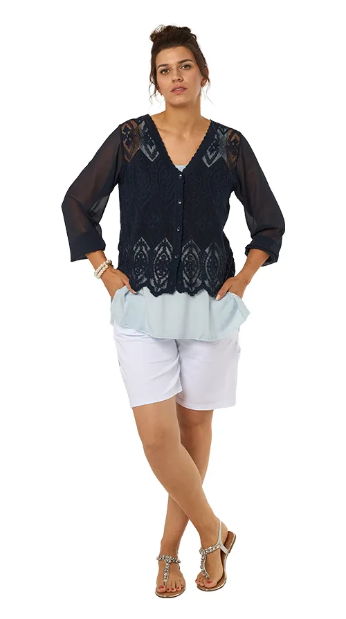 Spitze in navy